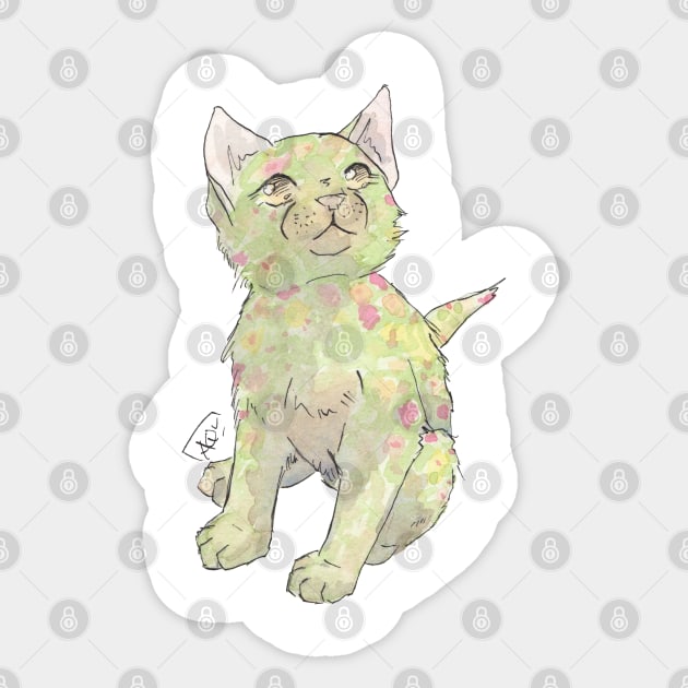 Wildflower Kitten Sticker by Aqutalion